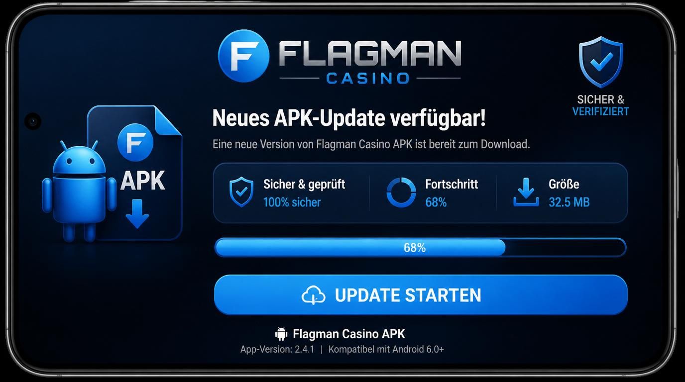 Bild zeigt Android-Smartphone mit APK-Update-Bildschirm und Sicherheitsicons
